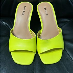 Torrid lime green wide heels